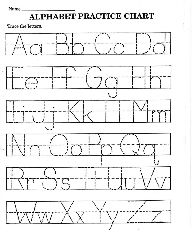 Alphabet Practice Sheets For Preschoolers