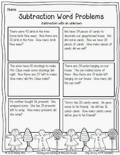 Addition And Subtraction Word Problems 2nd Grade