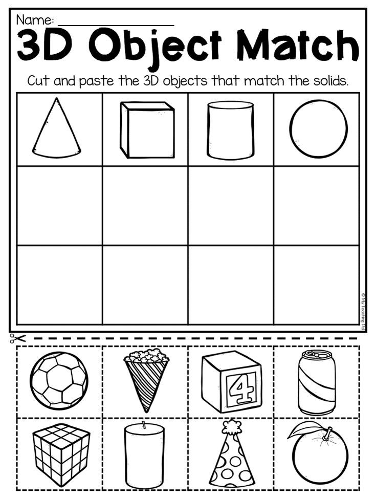Matching Shapes Worksheets For Kindergarten