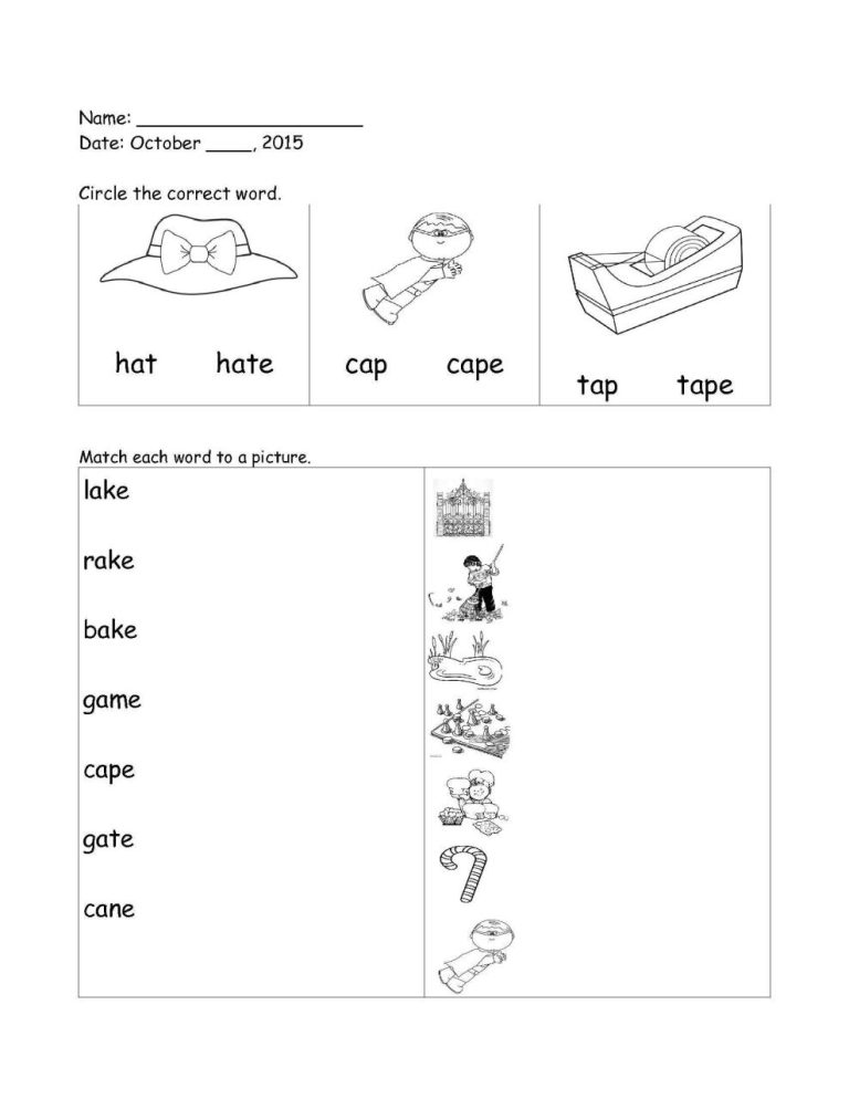 Worksheet For Class 1 English