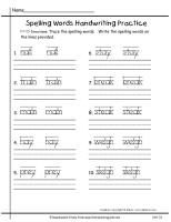 Free Handwriting Practice Sheets For 2nd Grade