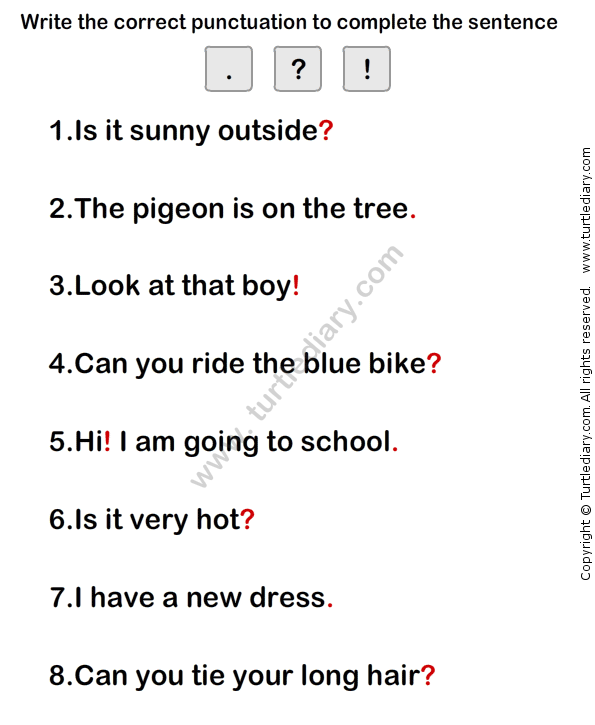 Class 1 Simple Sentences For Grade 1