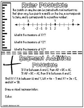 Angle Addition Postulate Worksheet All Things Algebra