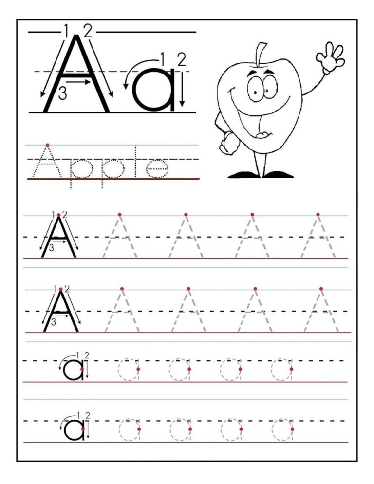 Alphabet Tracing Sheet Letter A