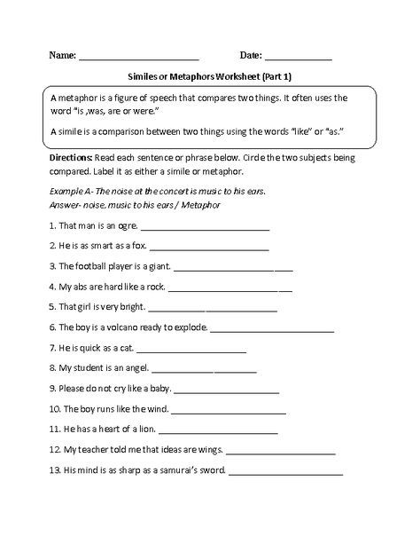 7th Grade Literal And Figurative Language Worksheets