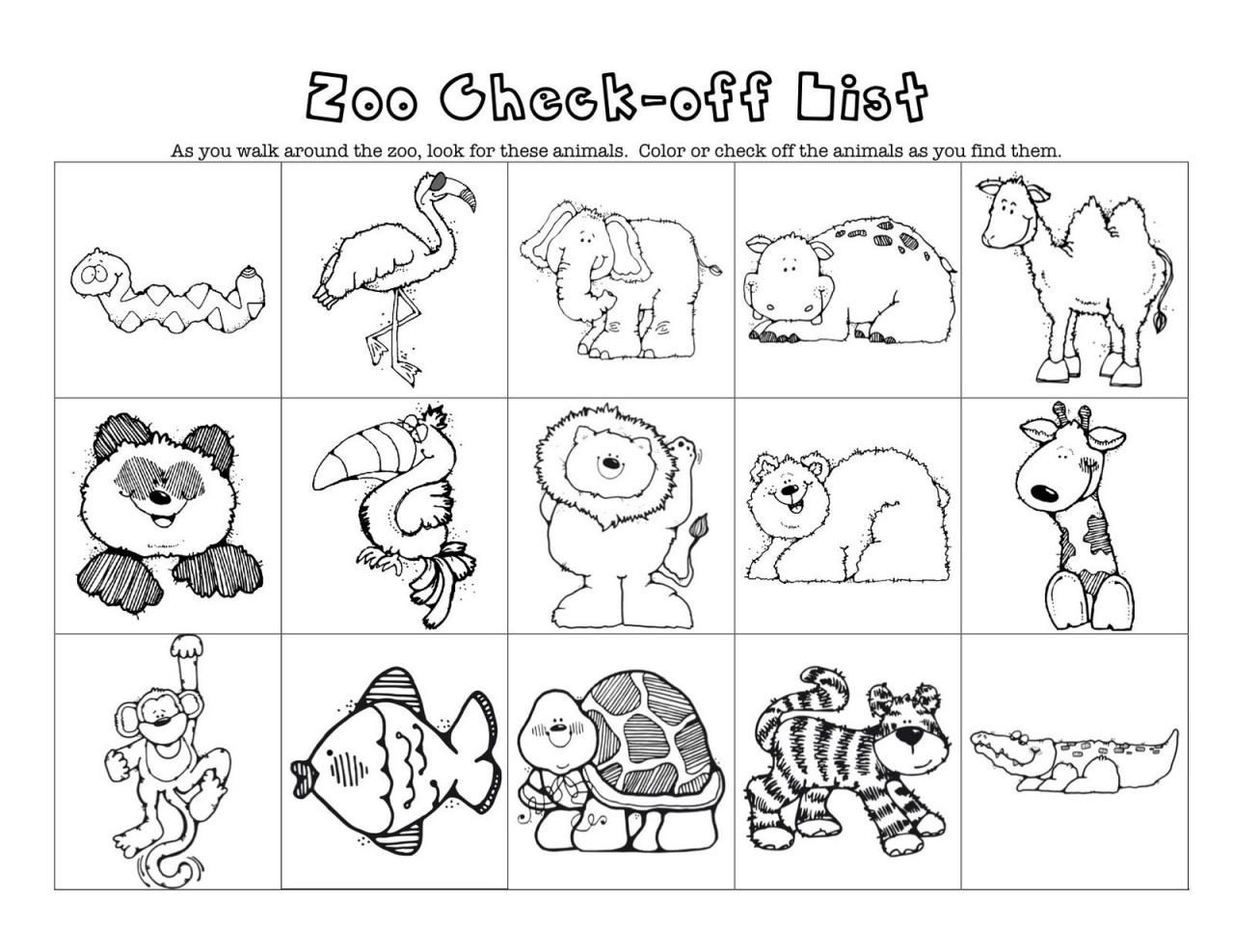 Coloring Wild Animals Worksheets For Kindergarten Pdf