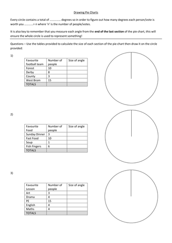 Pie Chart Worksheets With Answers