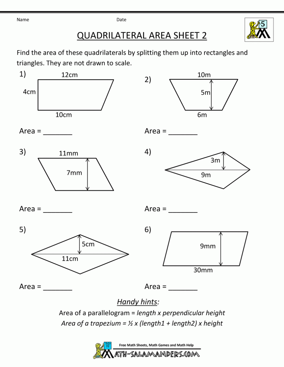 5th Grade Geometry Worksheets With Answers Pdf