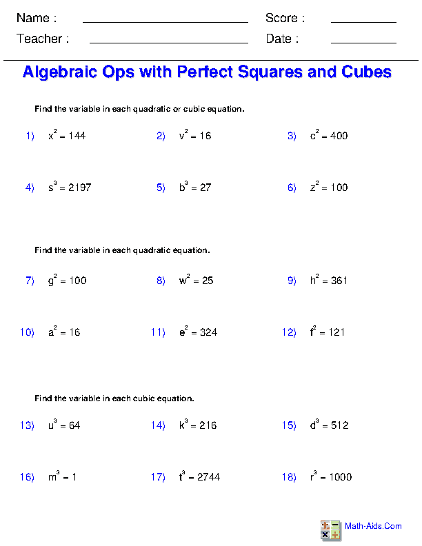 Algebra 1 Simplifying Radicals Practice Worksheet