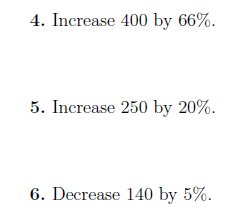Easy Percentage Increase And Decrease Worksheet
