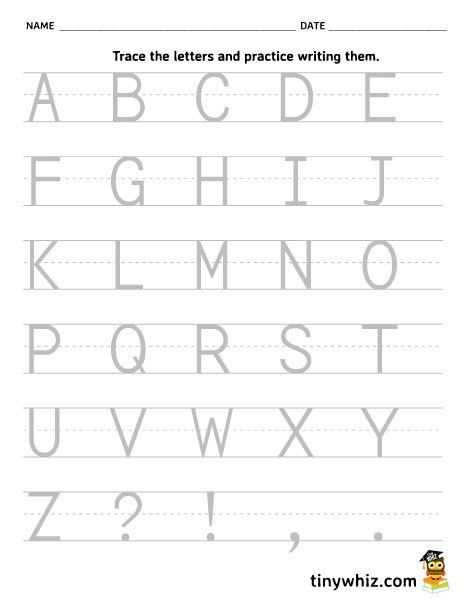 Alphabet Free Printable Worksheets For Preschool