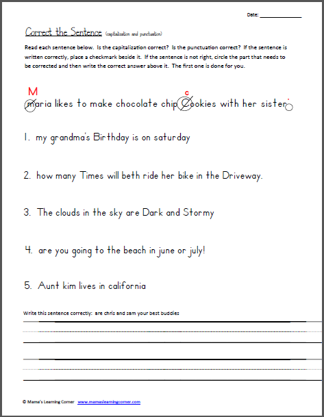 Punctuation Worksheets Pdf With Answers