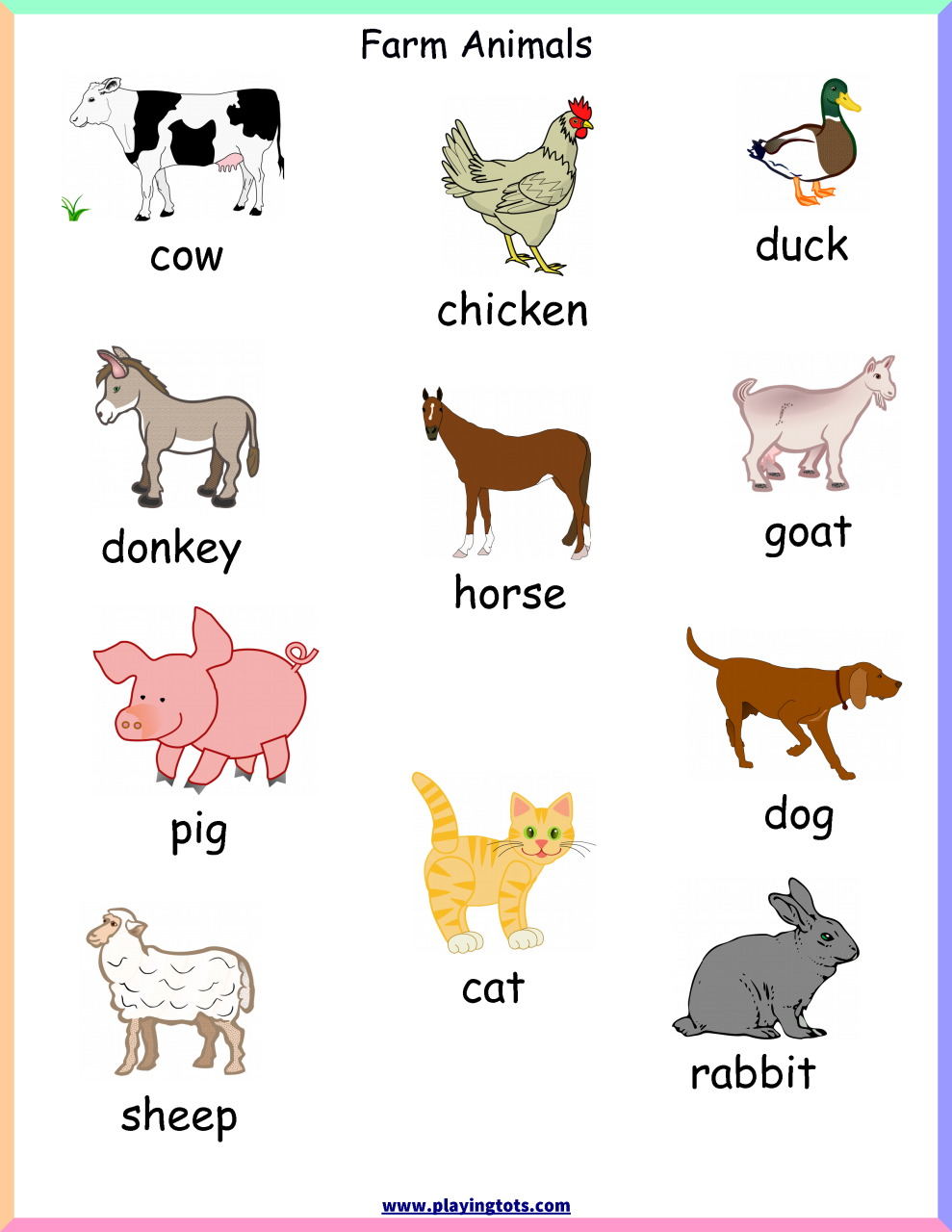 Domestic Animals Worksheet For Kids