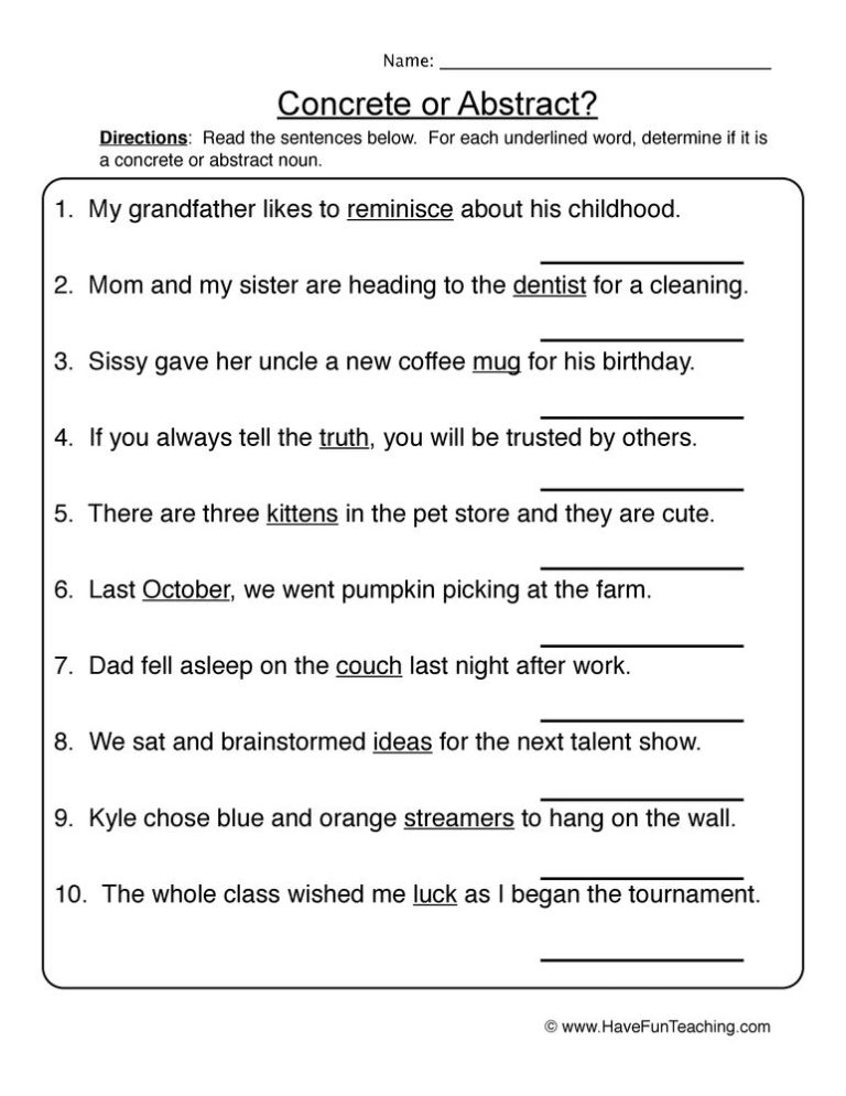Grade 6 Common And Proper Nouns Worksheets For Grade 4