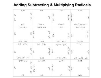 Simplifying Radicals Puzzle Worksheet Answer Key
