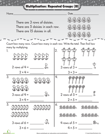 Repeated Addition Worksheets 4th Grade