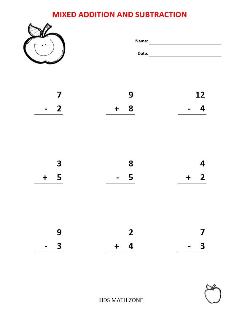 Grade 1 Worksheets Math Subtraction