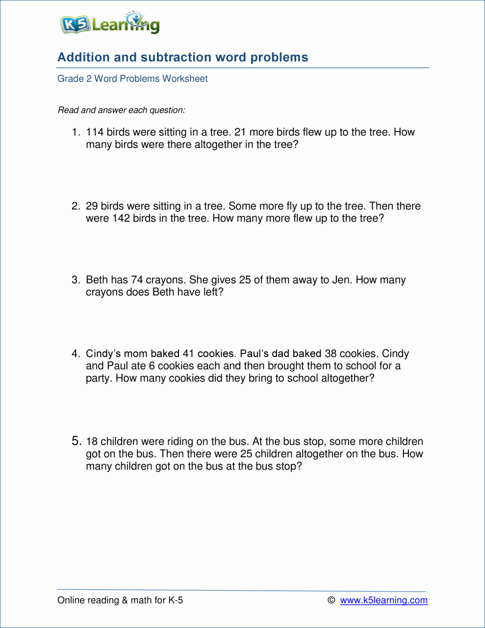 4 Digit Addition Word Problems For Grade 3