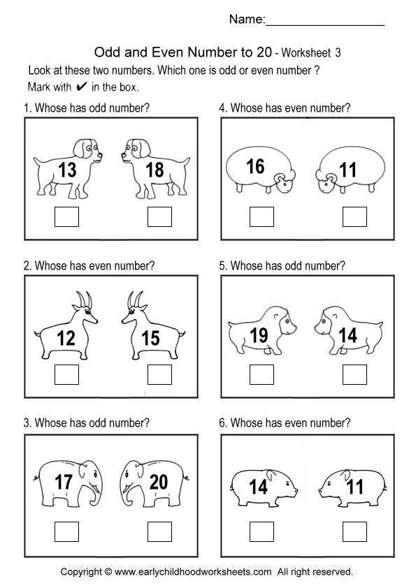 Odd And Even Numbers Worksheets For Preschoolers