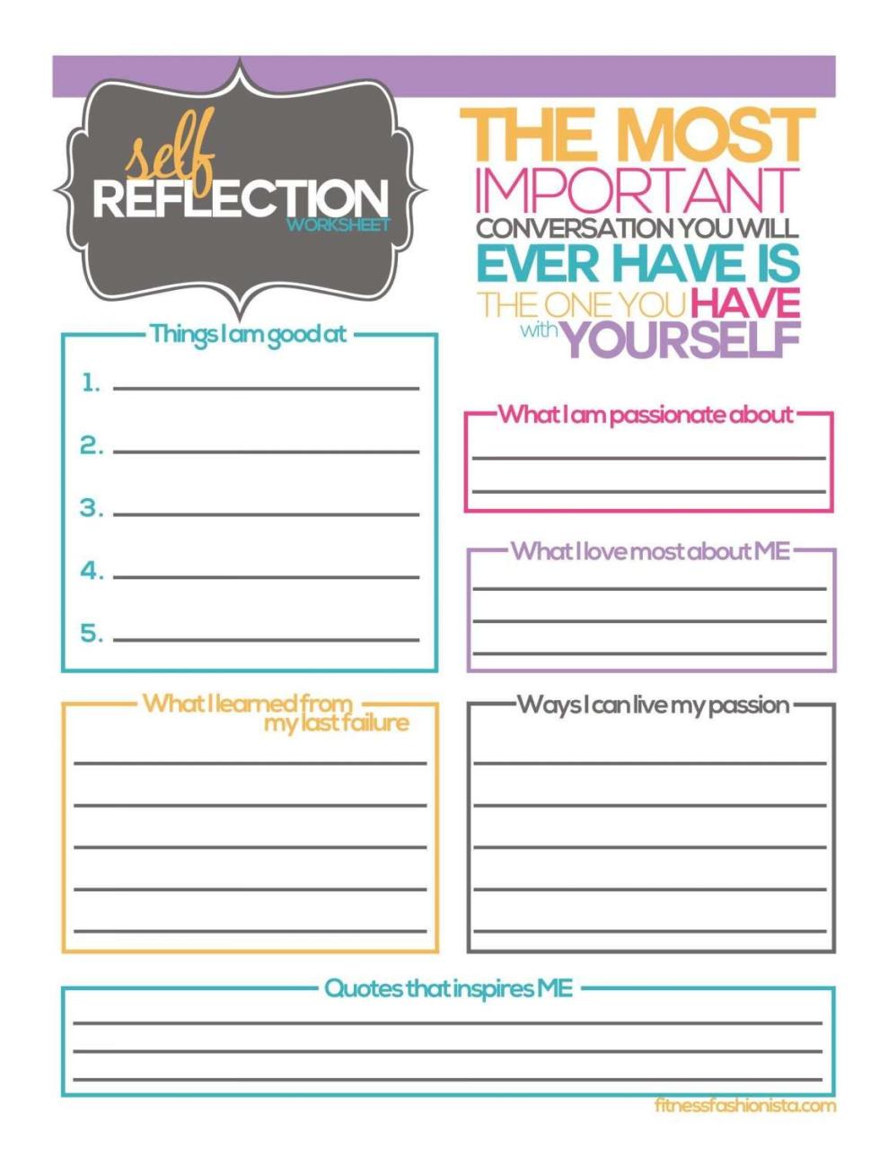 Reflection Worksheet