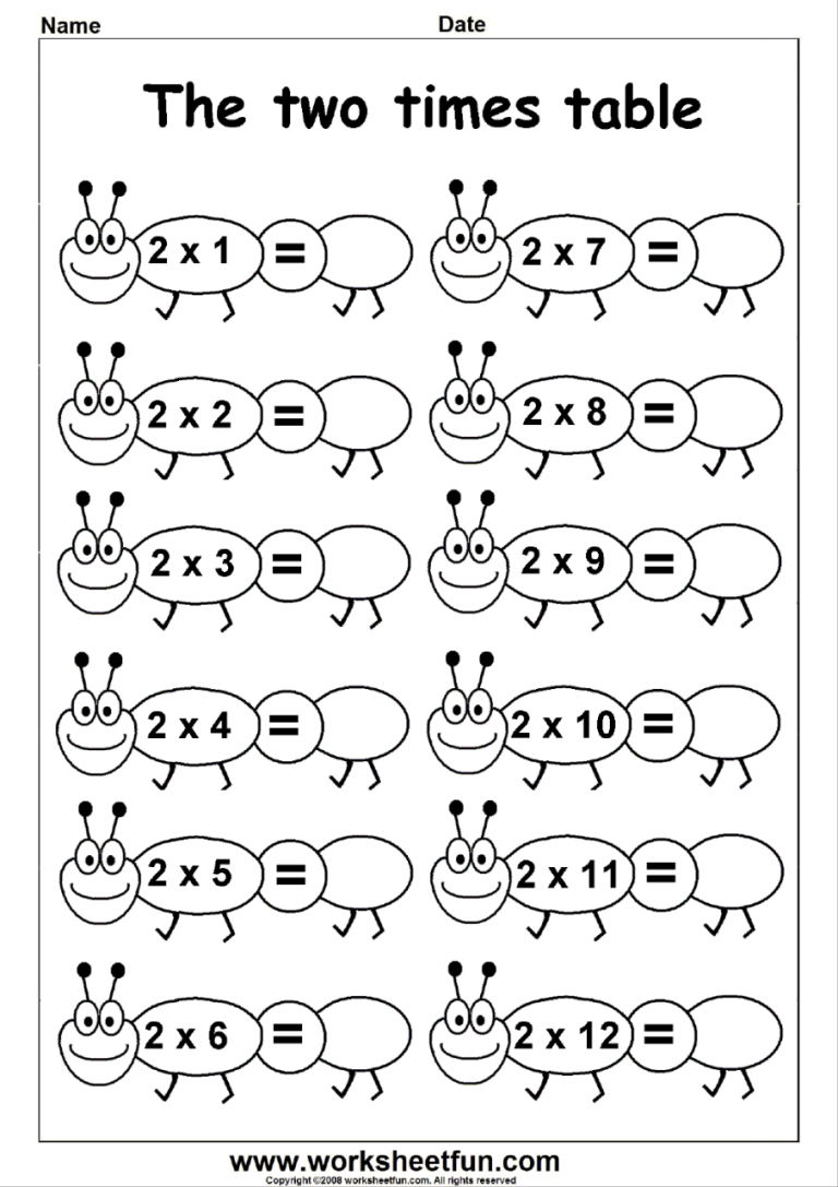 3 Times Tables Worksheets Pdf