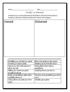 Printable Honesty Worksheets For Kids
