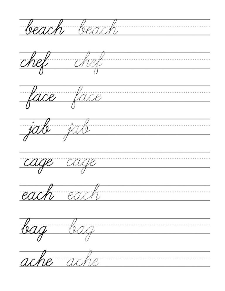 English Handwriting Practice Pdf