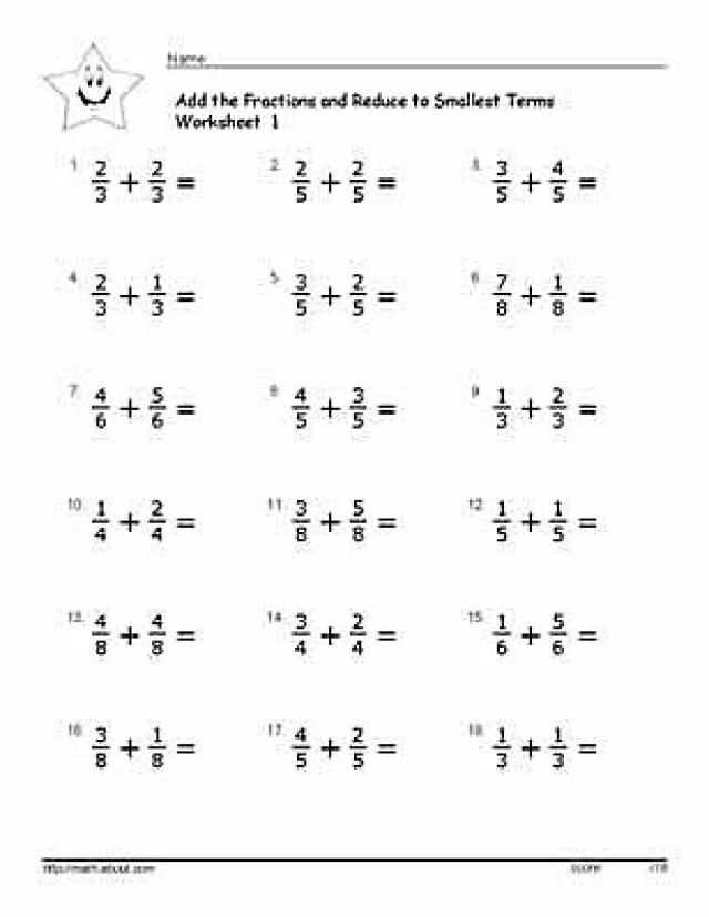 Adding And Subtracting Fractions With Unlike Denominators Worksheets With Answers