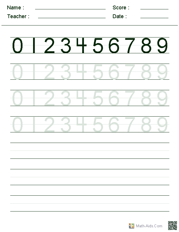Number Writing Practice 0-5