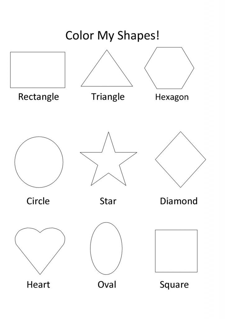 Shape Coloring Worksheets For Toddlers