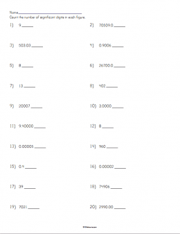 Answer Key Significant Figures Worksheet