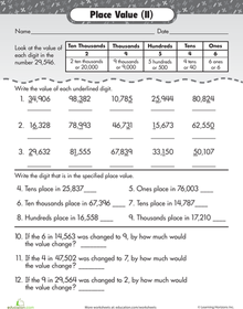 5th Grade Place Value Worksheets 4th Grade Pdf