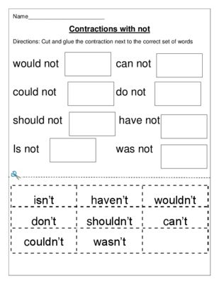 Contractions Worksheet For Grade 1