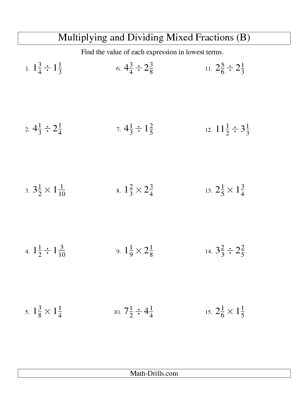 5th Grade Math Worksheets Dividing Fractions
