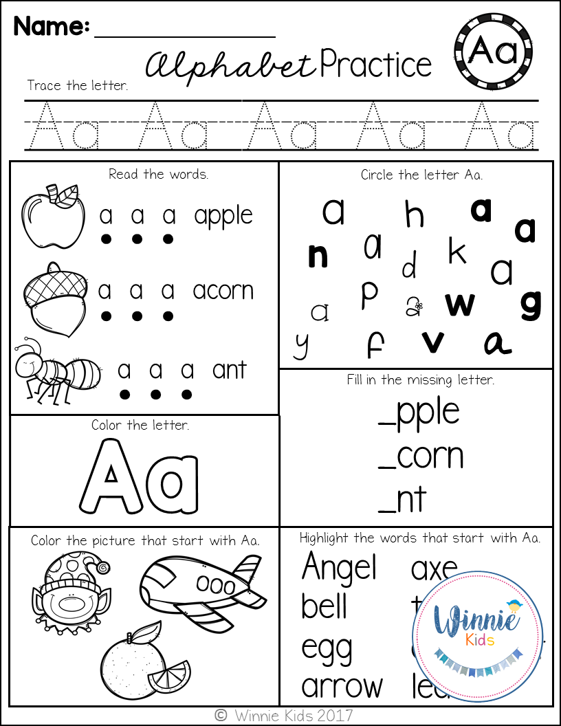 Free Kindergarten Worksheets Letters