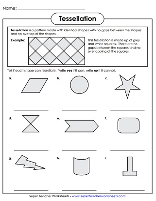 Tessellation Worksheets With Answers