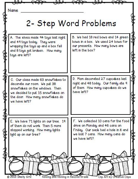 Two Step Addition And Subtraction Word Problems 2nd Grade