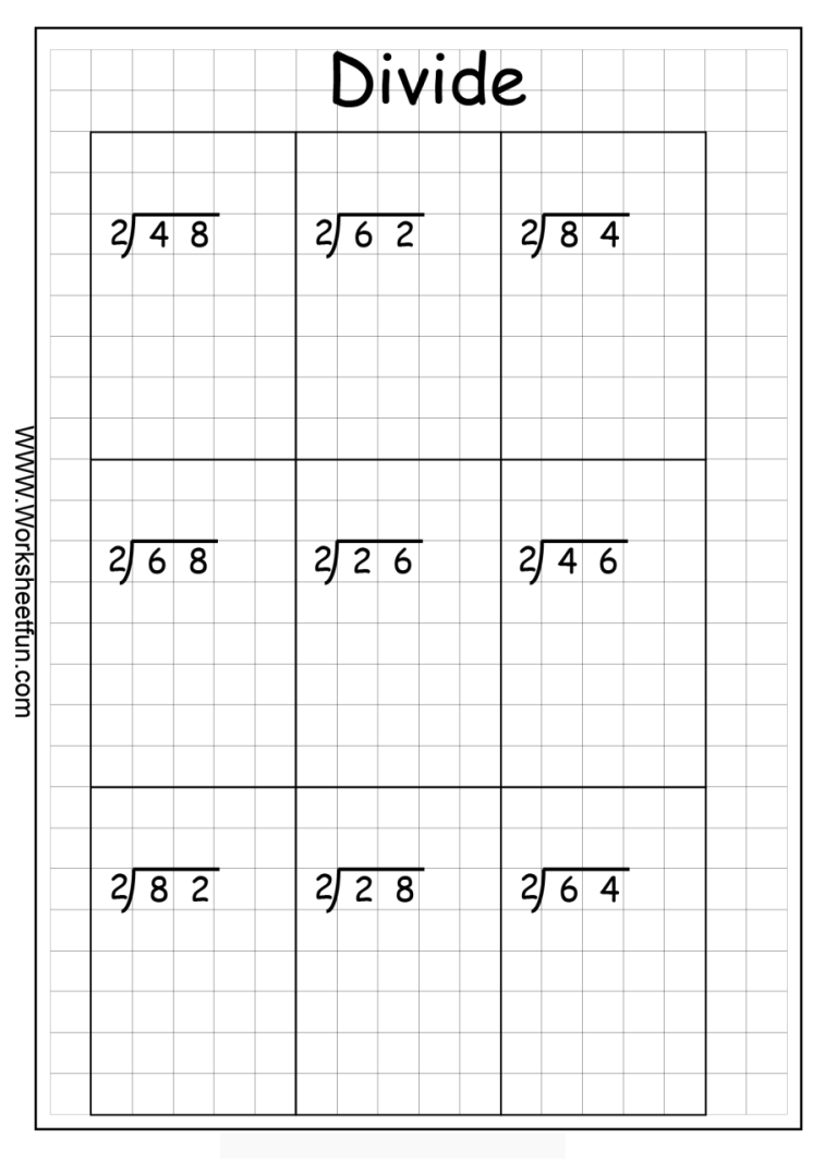 Long Division Questions No Remainders Year 6
