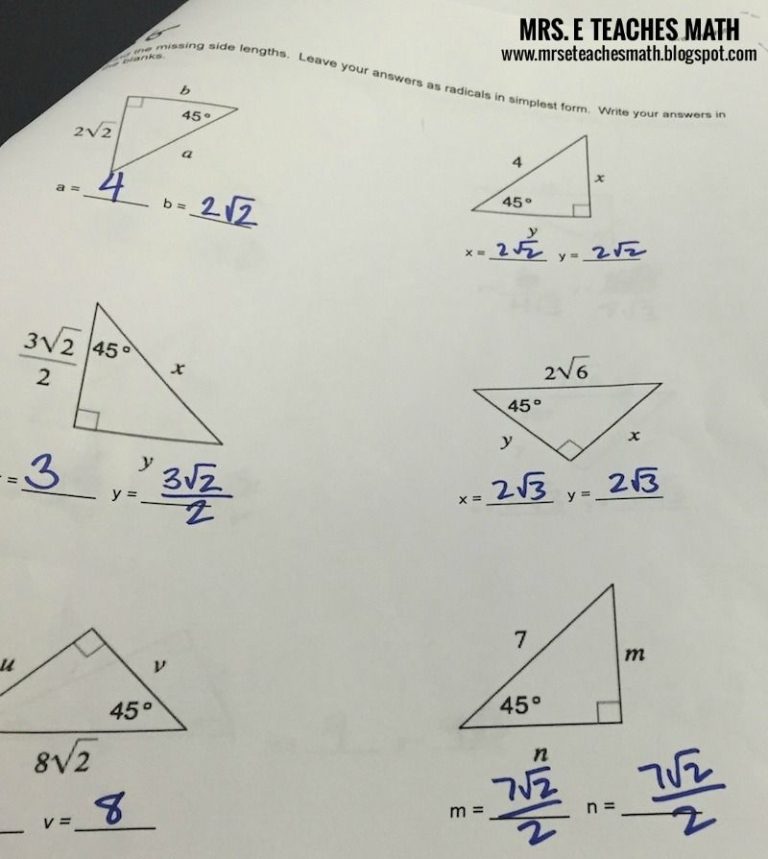 Similar Right Triangles Worksheet Pdf