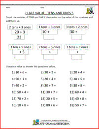 First Grade Place Value Worksheets For Grade 1