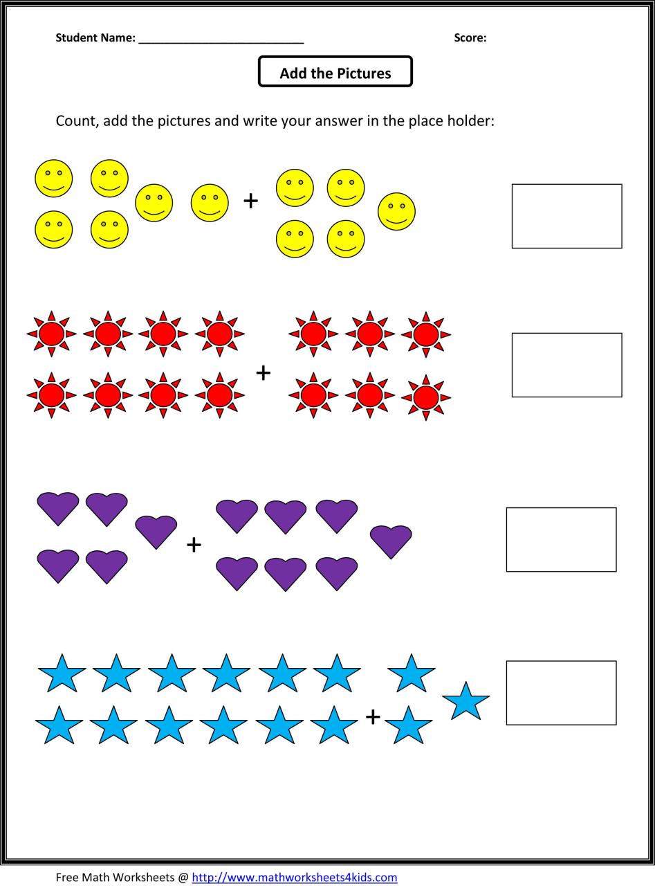 Addition Worksheets For Grade 1 With Pictures