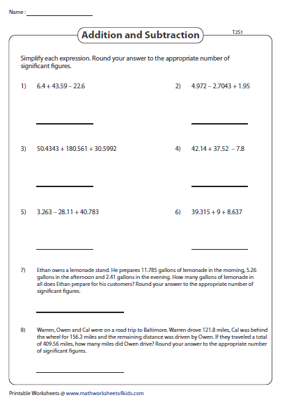 Rounding To Significant Figures Worksheet Pdf