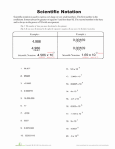 scientific notation worksheet answers mathworksheets4kids