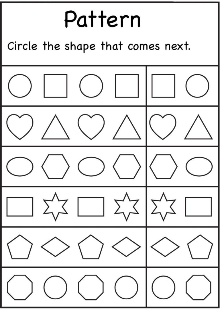 Kindergarten Preschool Worksheets Math