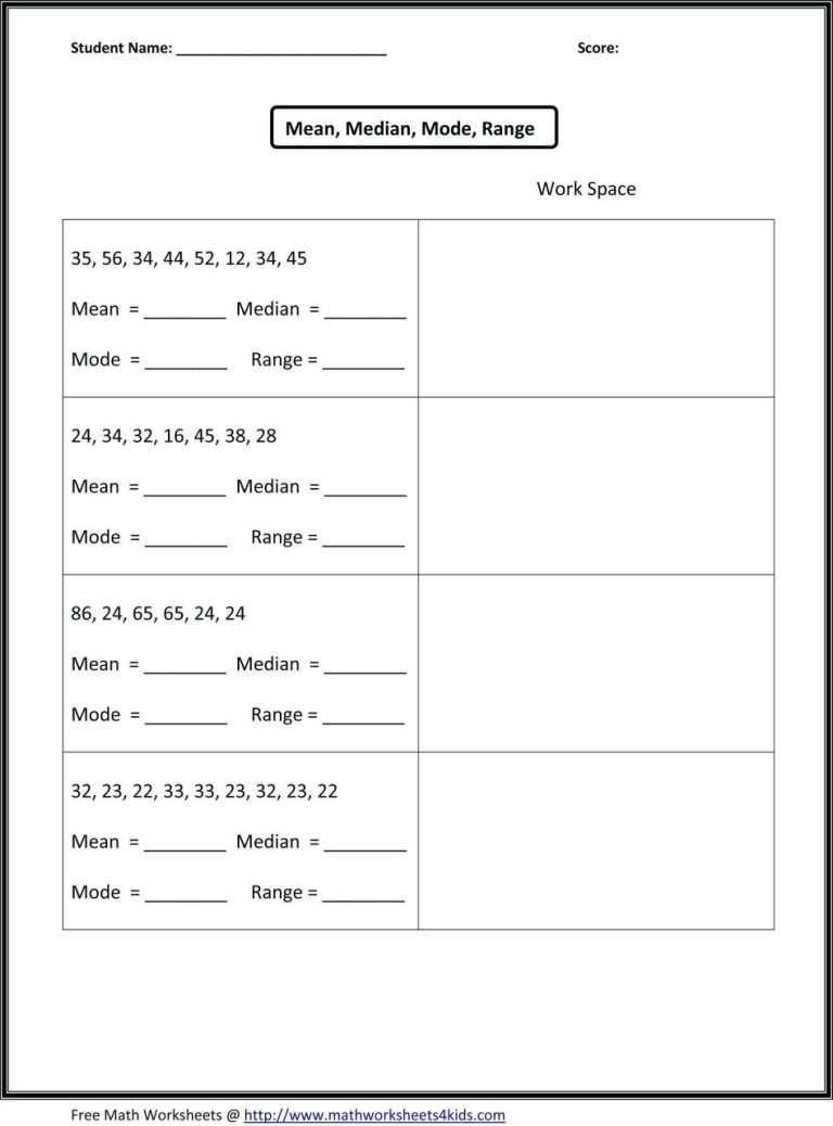 7th Grade Dot Plot Worksheet