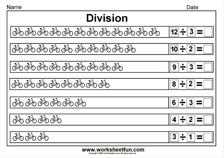 Basic Division Worksheets For Grade 2