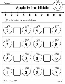 Number Worksheets For Kindergarten 1-10