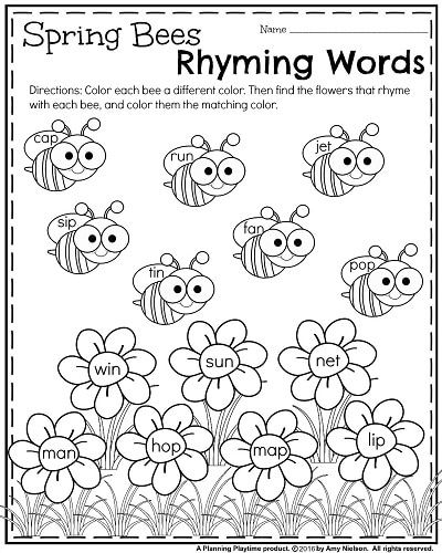 Rhyming Words Worksheet Kindergarten Free