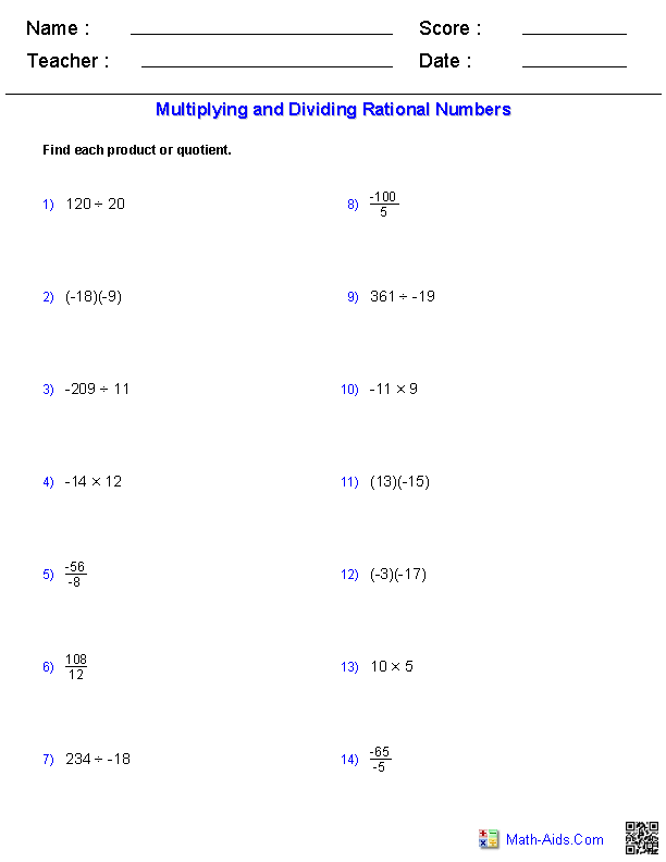 Rational And Irrational Numbers Worksheet Grade 7