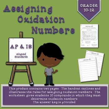 Worksheet Assigning Oxidation Numbers Answer Key